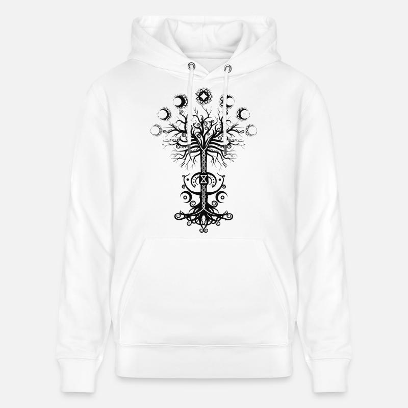 Ygdrassil Moon Phase Lebensbaum Occult Pagan - Stanley/Stella Unisex Bio-Hoodie CRUISER - Weiß