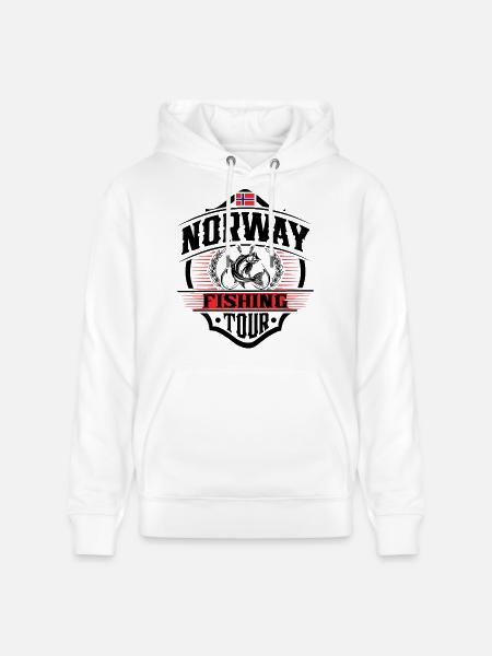 Norway Fishing Fishing Angler - Stanley/Stella CRUISER Unisex Organic Hoodie - white