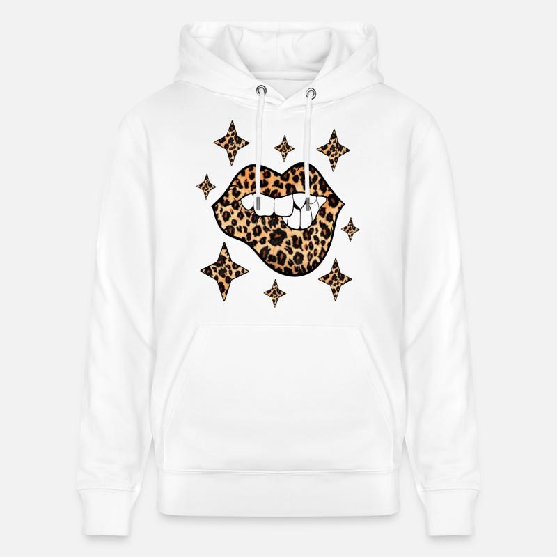 Leopard Lips Sexy Kiss Bouche - Sweat à capuche bio CRUISER Stanley/Stella Unisexe - blanc