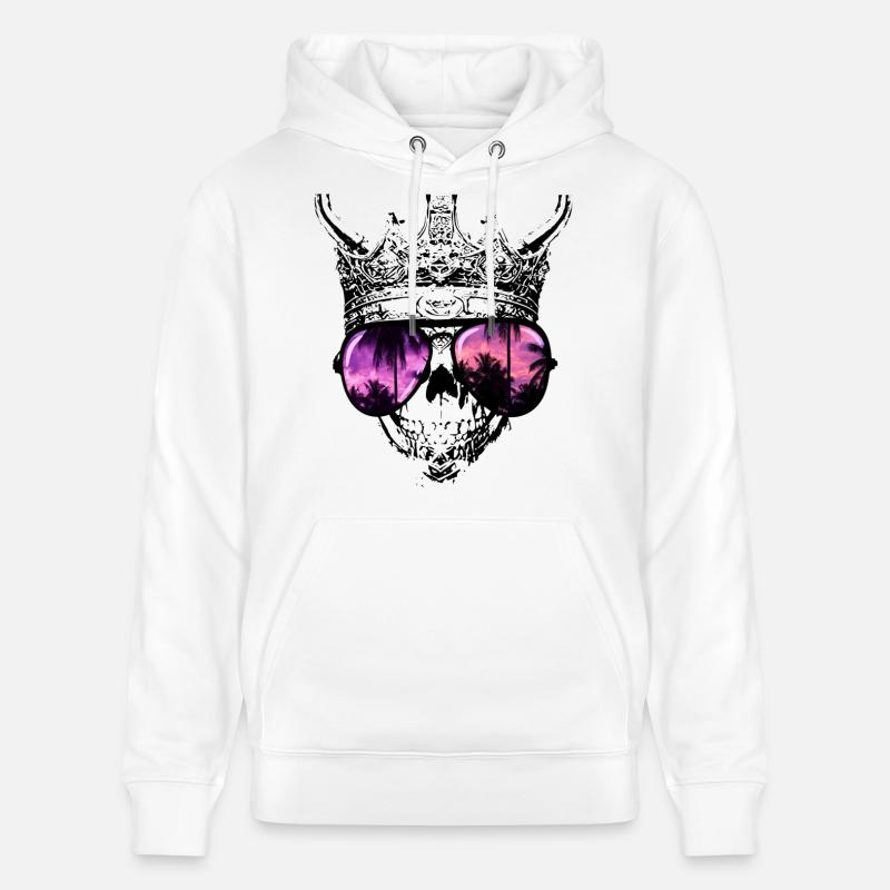 Hipster Skull King - Sweat à capuche bio CRUISER Stanley/Stella Unisexe - blanc