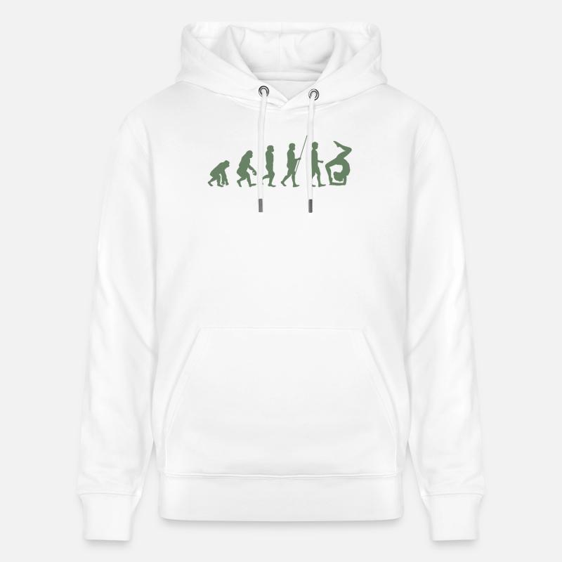 Gymnaste Turner Évolution du gymnaste - Sweat à capuche bio CRUISER Stanley/Stella Unisexe - blanc
