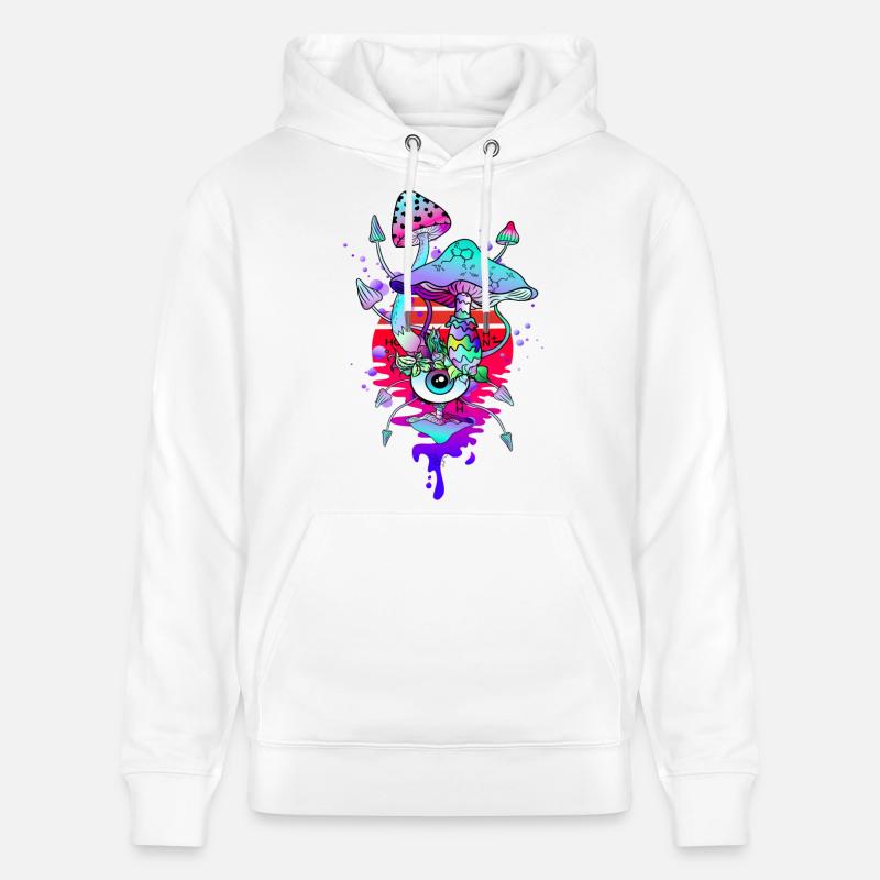 Champignons Magiques Champignons Psychédéliques - Sweat à capuche bio CRUISER Stanley/Stella Unisexe - blanc