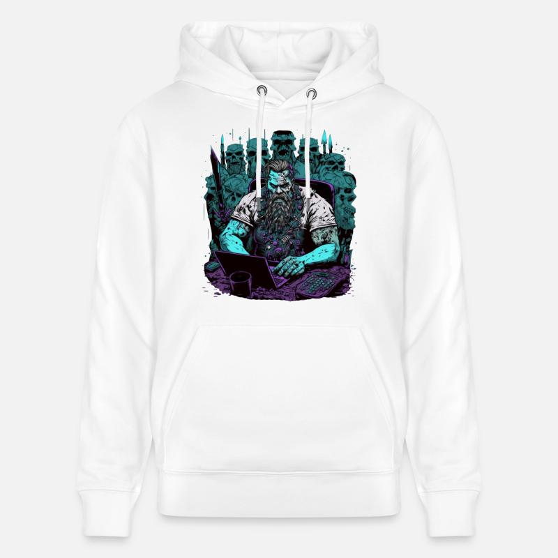 Admin Wiking programmiert Computer - Stanley/Stella Unisex Bio-Hoodie CRUISER  - Weiß