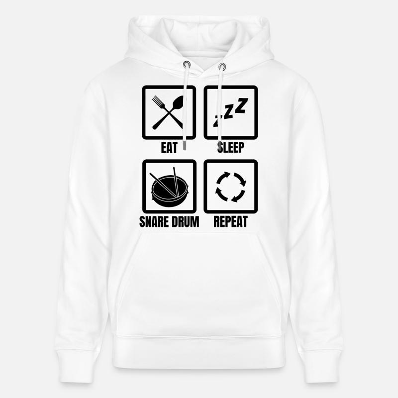 Routine de batteur - Sweat à capuche bio CRUISER Stanley/Stella Unisexe - blanc