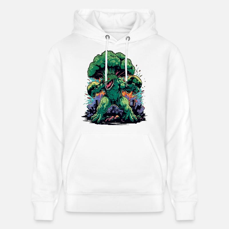 Brokkozilla monstre géant de brocoli - Sweat à capuche bio CRUISER Stanley/Stella Unisexe - blanc