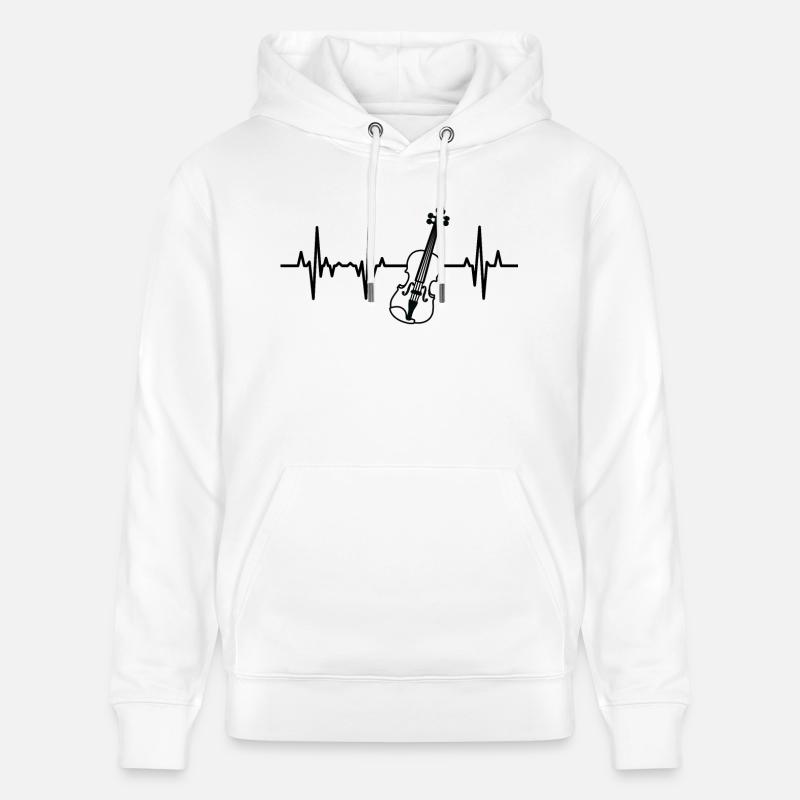 Violon ECG Palpitations cardiaques - Sweat à capuche bio CRUISER Stanley/Stella Unisexe - blanc
