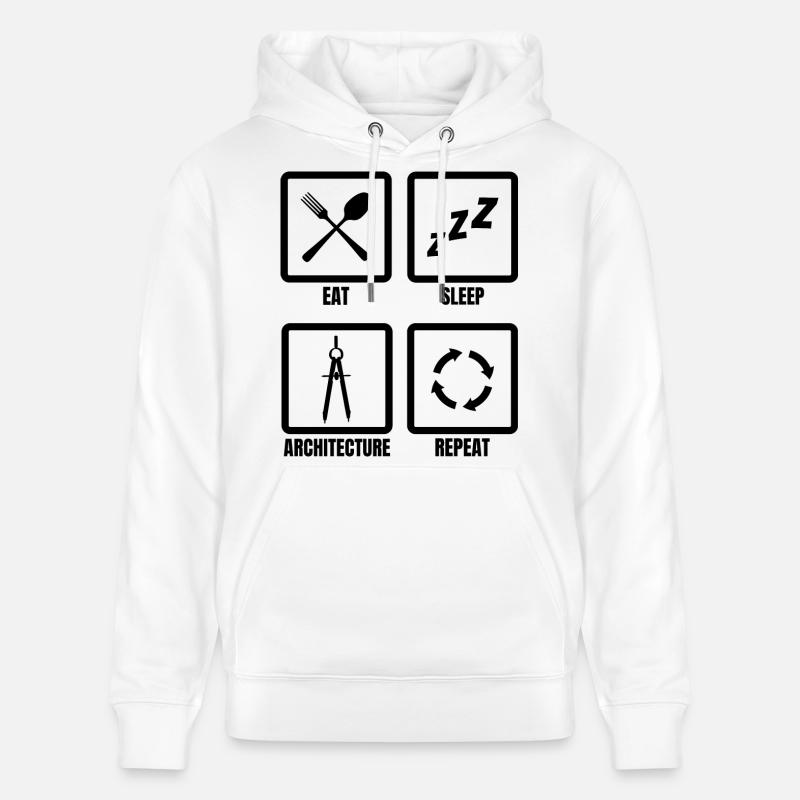 Manger Sommeil Architecture Répéter - Sweat à capuche bio CRUISER Stanley/Stella Unisexe - blanc