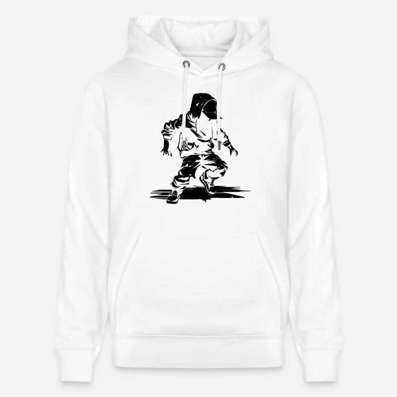 Illustration de danseuse de breakdance - Sweat à capuche bio CRUISER Stanley/Stella Unisexe - blanc