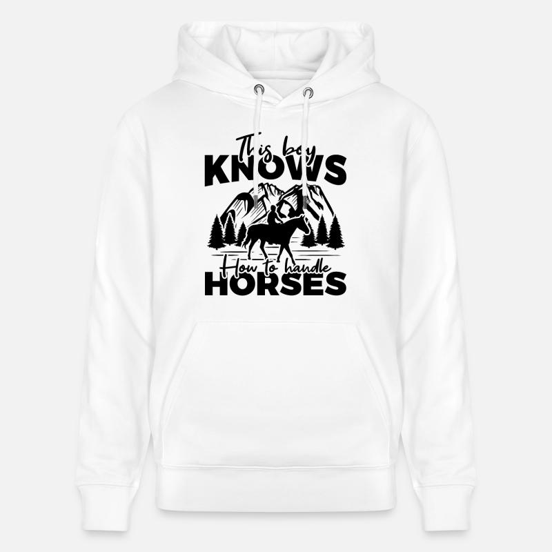 Drôle de garçon de cheval - Sweat à capuche bio CRUISER Stanley/Stella Unisexe - blanc