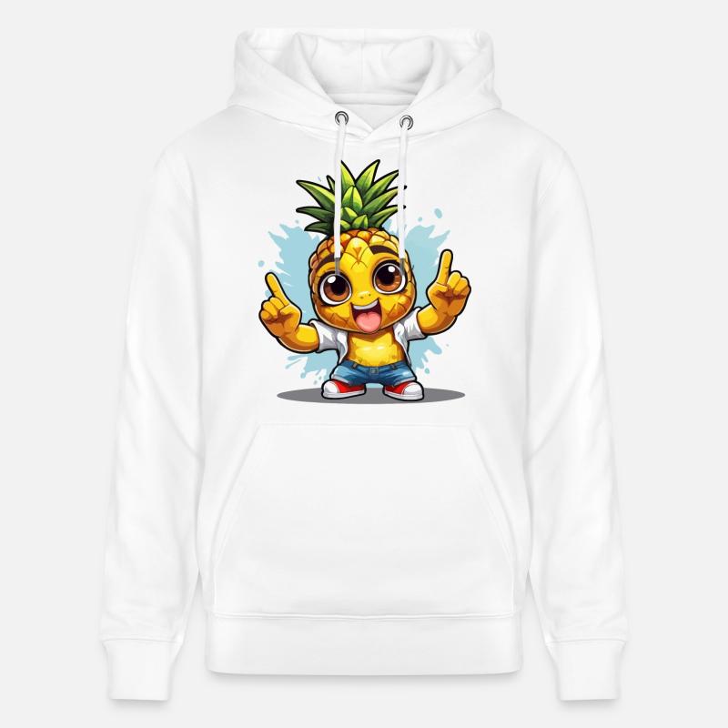 Ananas de bonne humeur - Sweat à capuche bio CRUISER Stanley/Stella Unisexe - blanc