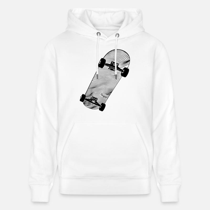 Dessin de skateboard - Sweat à capuche bio CRUISER Stanley/Stella Unisexe - blanc
