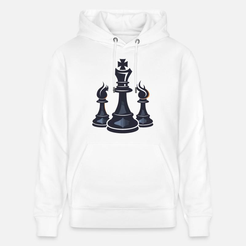 Graphiques de pièces d’échecs - Sweat à capuche bio CRUISER Stanley/Stella Unisexe - blanc