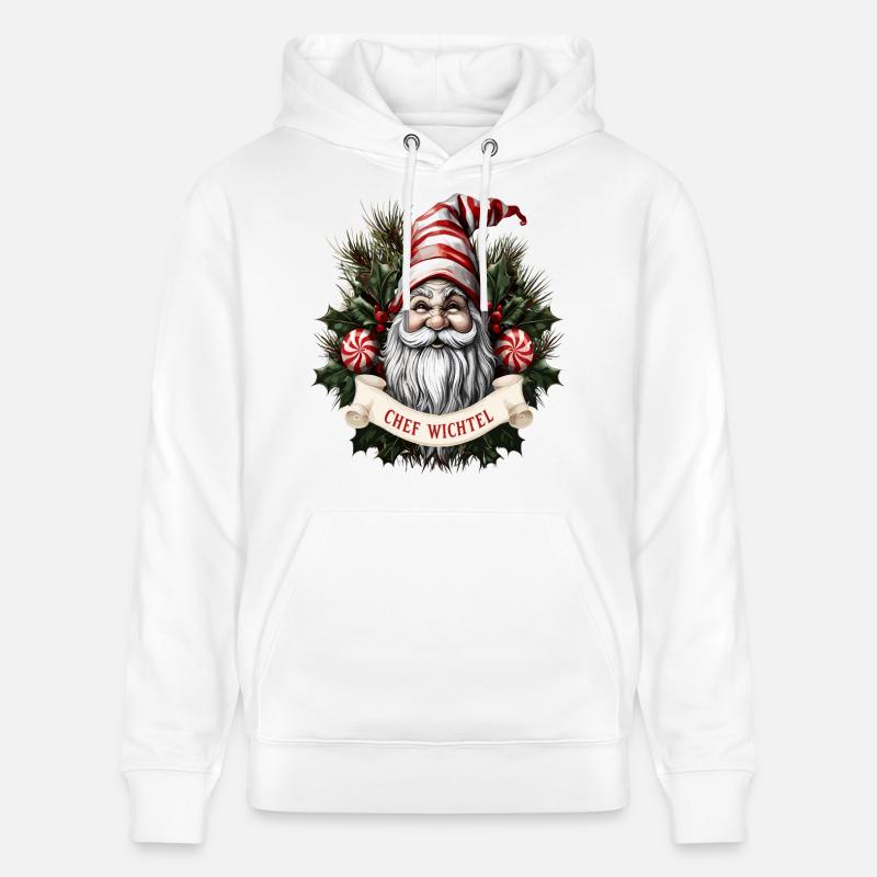 Gnome de Noël en chef - Sweat à capuche bio CRUISER Stanley/Stella Unisexe - blanc