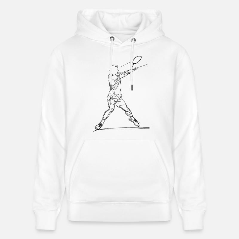 Dessin d’un joueur de badminton - Sweat à capuche bio CRUISER Stanley/Stella Unisexe - blanc
