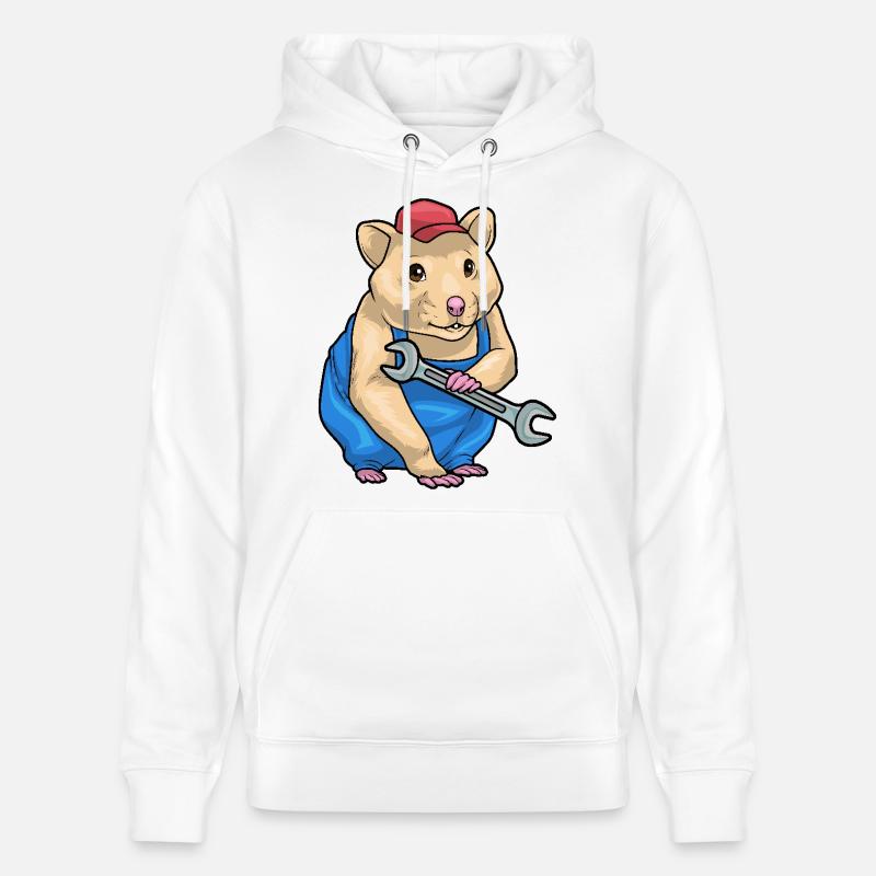 Clé mécanique hamster - Sweat à capuche bio CRUISER Stanley/Stella Unisexe - blanc