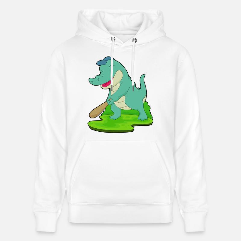 Bâton de baseball Crocodile - Sweat à capuche bio CRUISER Stanley/Stella Unisexe - blanc