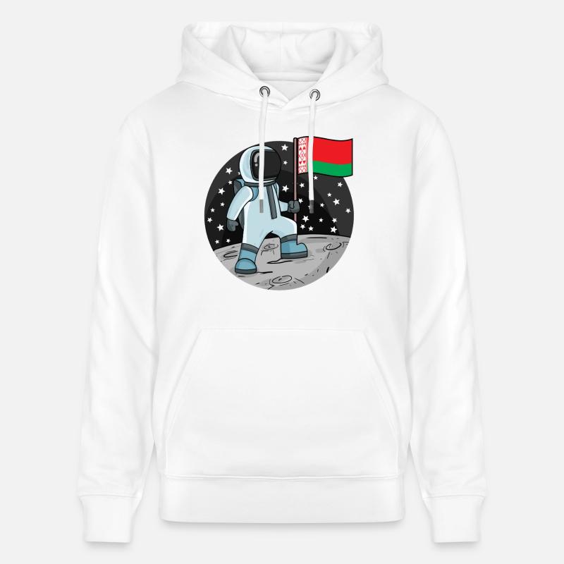 Drapeau astronaute Biélorussie - Sweat à capuche bio CRUISER Stanley/Stella Unisexe - blanc