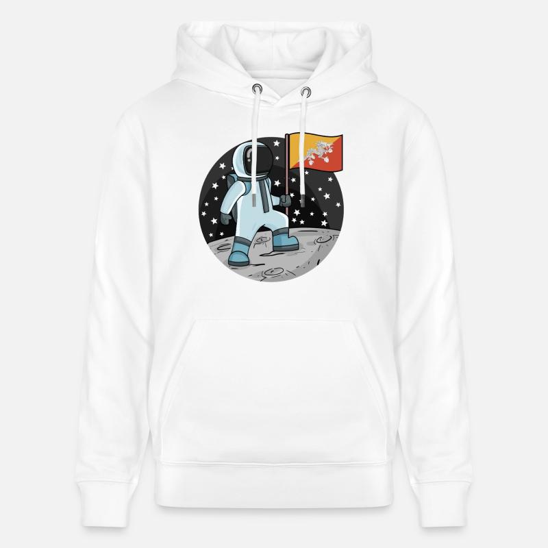 Drapeau des astronautes du Bhoutan - Sweat à capuche bio CRUISER Stanley/Stella Unisexe - blanc