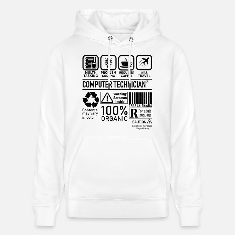 Computer Technician multi tasking problem solving - Stanley/Stella CRUISER Unisex Organic Hoodie - white