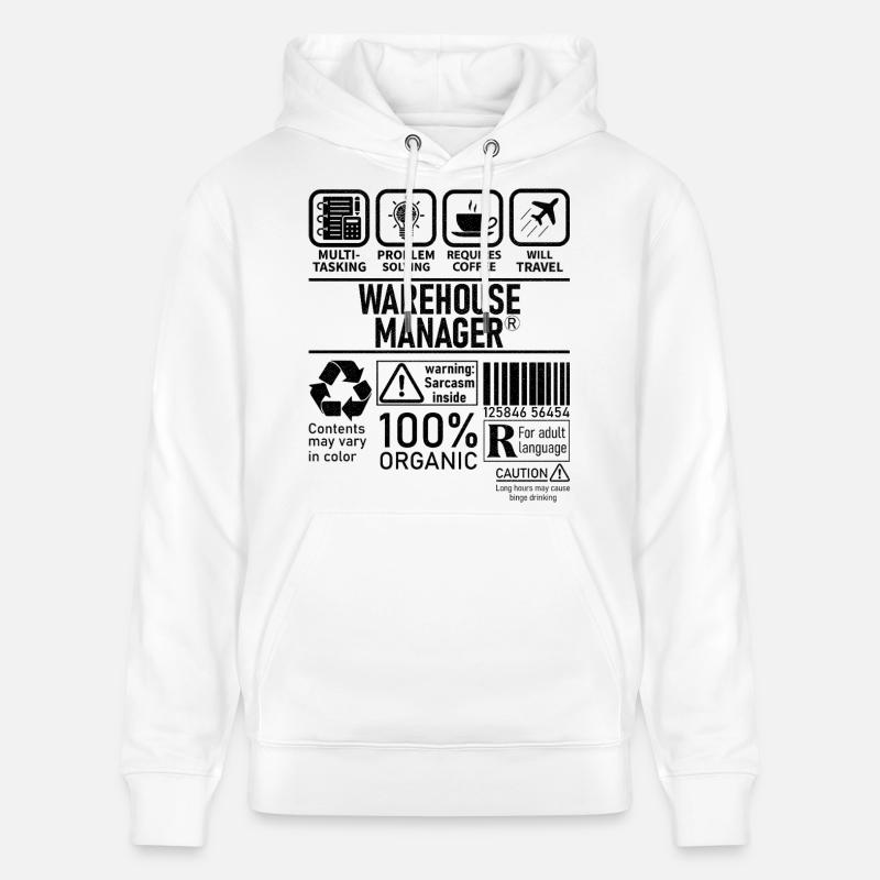 Warehouse Manager multi tasking problem solving - Stanley/Stella CRUISER Unisex Organic Hoodie - white