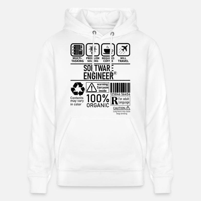 Software Engineer multi tasking problem solving - Stanley/Stella CRUISER Unisex Organic Hoodie - white