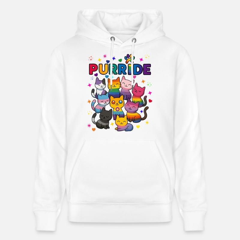 Purride Chats LGBT - Sweat à capuche bio CRUISER Stanley/Stella Unisexe - blanc