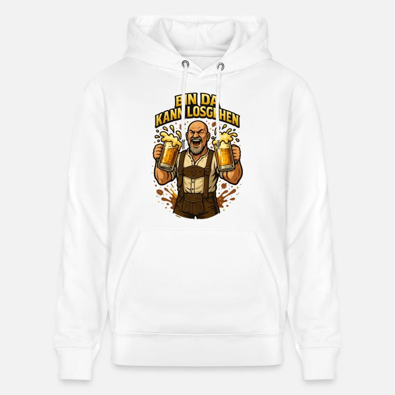 Bier Bierkrug Bierflasche Bierzelt Biergarten - Stanley/Stella Unisex Bio-Hoodie CRUISER  - Weiß