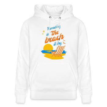 Namastay at the Beach All Day Sun Sea Holiday - Stanley/Stella CRUISER Unisex Organic Hoodie - white - Front - Alina (178cm) & Michal (187cm)