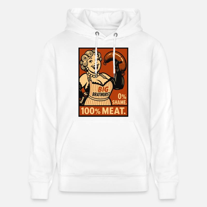 Illustration de nourriture Bratwurst rétro - Sweat à capuche bio CRUISER Stanley/Stella Unisexe - blanc