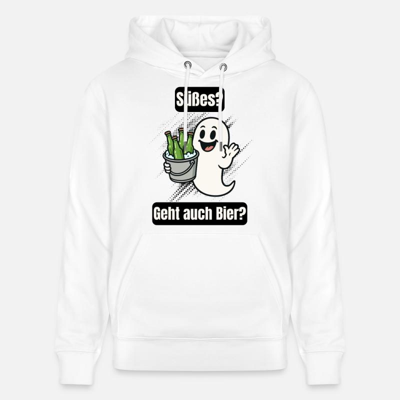 Süßer Geist mit Bier - Sweat à capuche bio CRUISER Stanley/Stella Unisexe - blanc