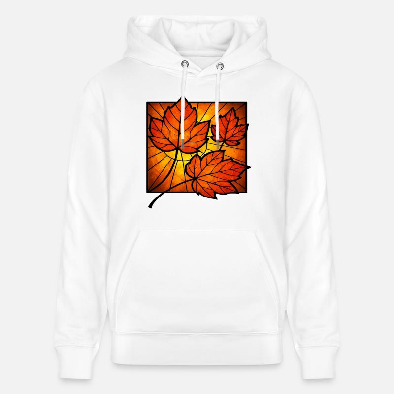 Vitrail Automne Herbst Herbstlich - Sweat à capuche bio CRUISER Stanley/Stella Unisexe - blanc