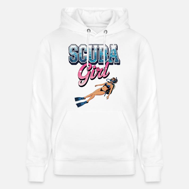 Conception de plongée sous-marine pour fille - Sweat à capuche bio CRUISER Stanley/Stella Unisexe - blanc