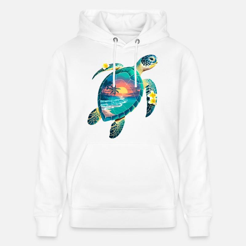 Turtle Waves Surf Turtle Surfer Turtles - Sweat à capuche bio CRUISER Stanley/Stella Unisexe - blanc