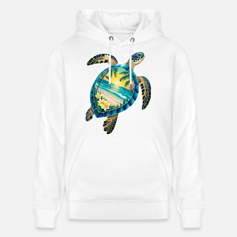Turtle Waves Surf Turtle Surfer Turtles - Sweat à capuche bio CRUISER Stanley/Stella Unisexe - blanc