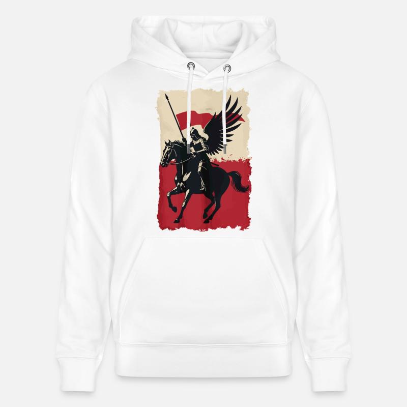 Hussard polonais avec motif de drapeau - Sweat à capuche bio CRUISER Stanley/Stella Unisexe - blanc