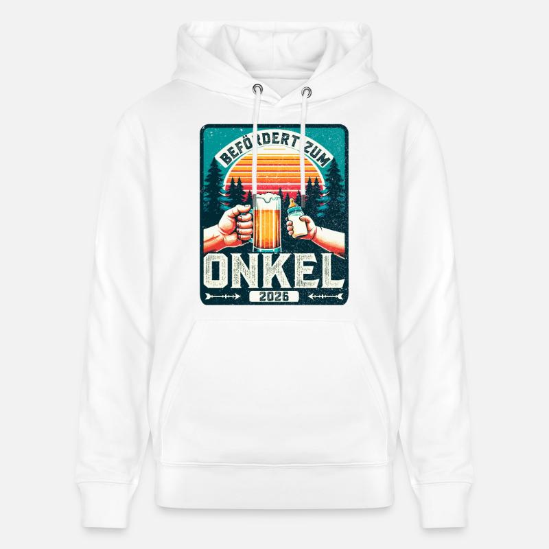 Werdender Onkel Befördert zum Onkel 2026 - Stanley/Stella Unisex Bio-Hoodie CRUISER  - Weiß