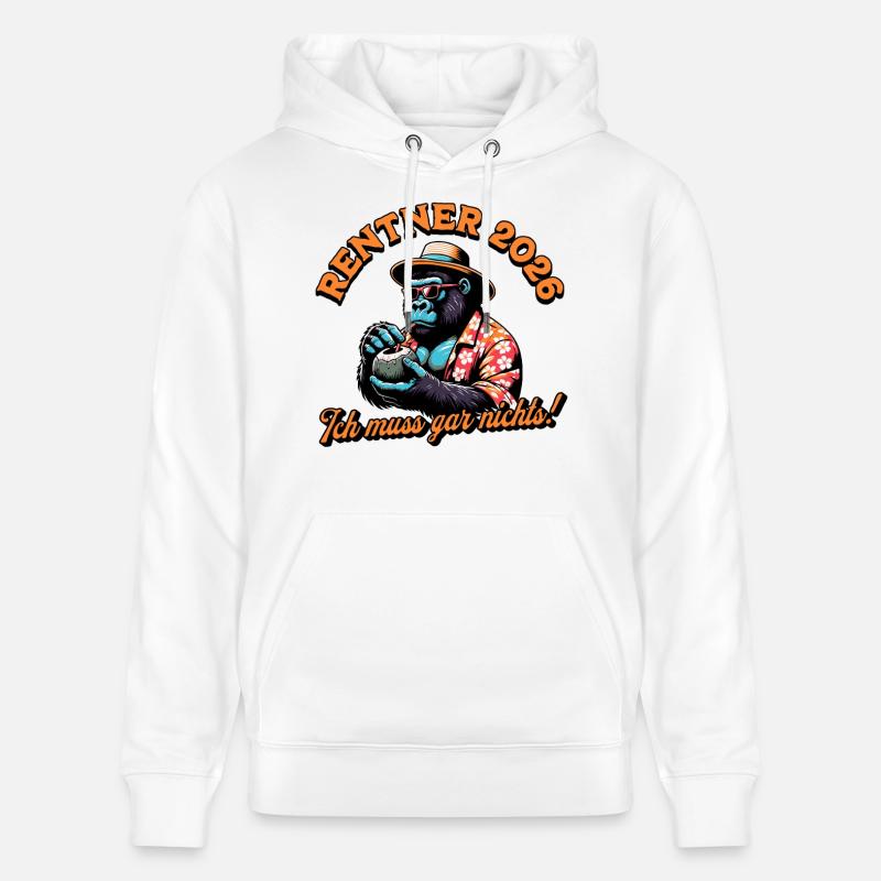 Chemise de retraite retraite 2026 - Sweat à capuche bio CRUISER Stanley/Stella Unisexe - blanc