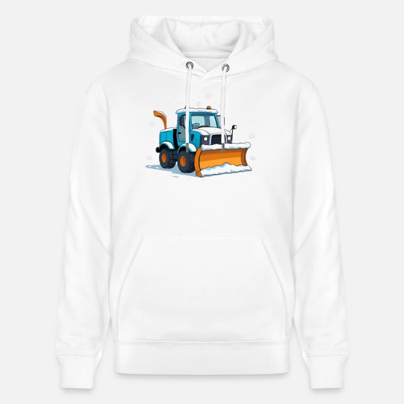 Chasse-neige de dessins animés bleus - Sweat à capuche bio CRUISER Stanley/Stella Unisexe - blanc