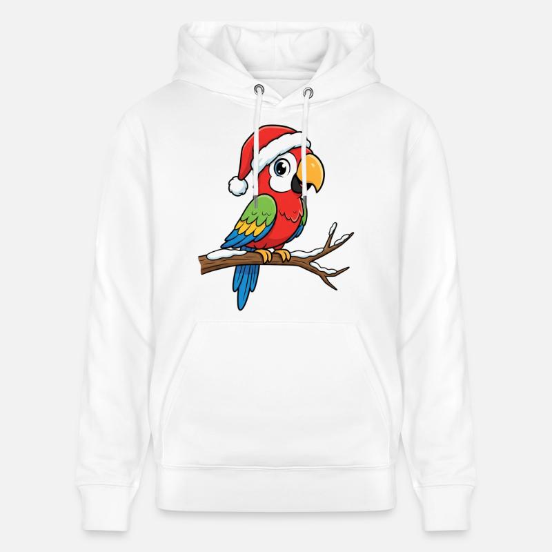 Perroquet de Noël sur la branche - Sweat à capuche bio CRUISER Stanley/Stella Unisexe - blanc