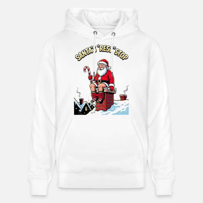 Père Noël Pause Toilette Cheminée Fun - Sweat à capuche bio CRUISER Stanley/Stella Unisexe - blanc