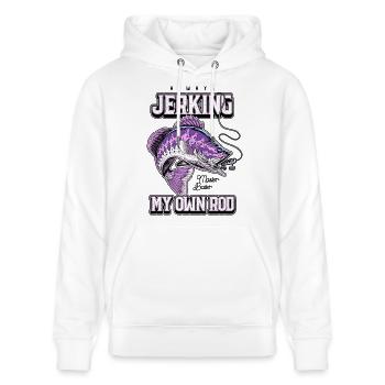 Always Jerking My Rod Funny Fishing - Stanley/Stella CRUISER Unisex Organic Hoodie - white - Front - Alina (178cm) & Michal (187cm)