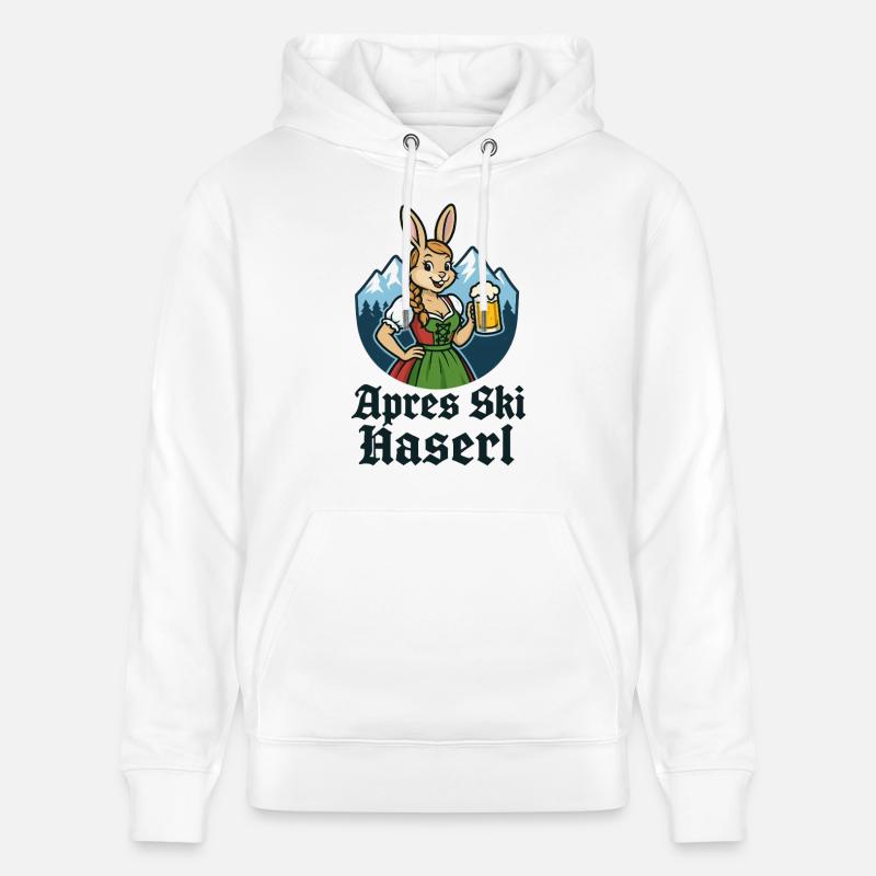 Après-ski Haserl Dirndl Ambiance alpine - Sweat à capuche bio CRUISER Stanley/Stella Unisexe - blanc