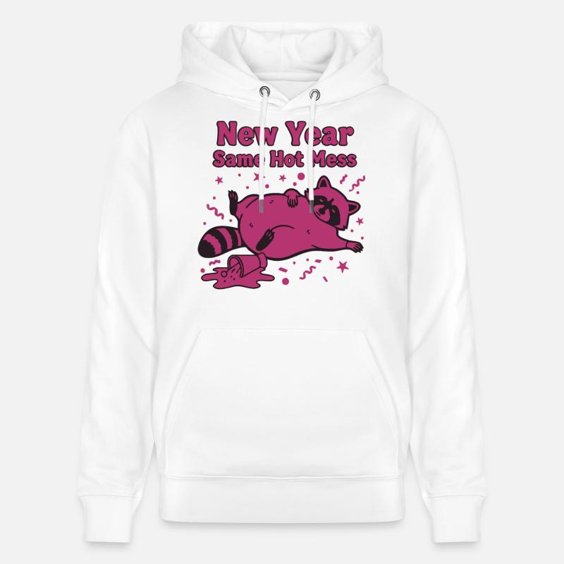 Neujahr Same Hot Mess Celebration 2025 - Stanley/Stella Unisex Bio-Hoodie CRUISER  - Weiß