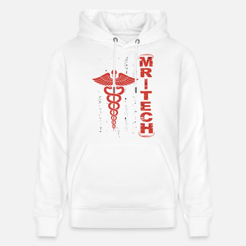 Drapeau Caducée rouge de MedTech - Sweat à capuche bio CRUISER Stanley/Stella Unisexe - blanc