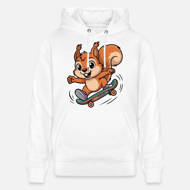 Skate-Eichhörnchen Sprinter - Stanley/Stella Unisex Bio-Hoodie CRUISER  - Weiß
