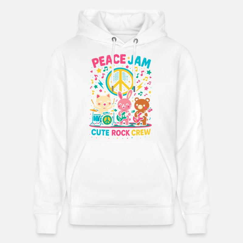 Peace Jam Rock crew, groupe mignon - Sweat à capuche bio CRUISER Stanley/Stella Unisexe - blanc