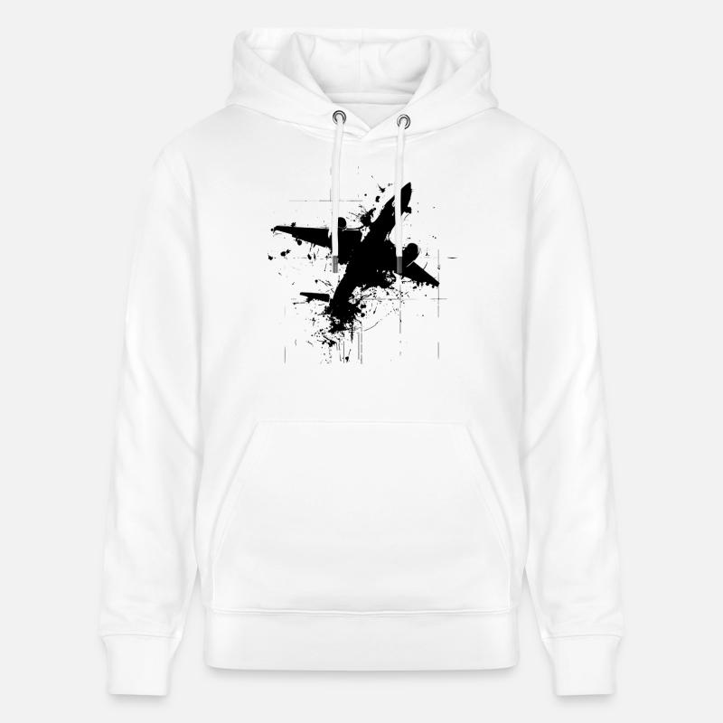 Dessin d’avion - Sweat à capuche bio CRUISER Stanley/Stella Unisexe - blanc