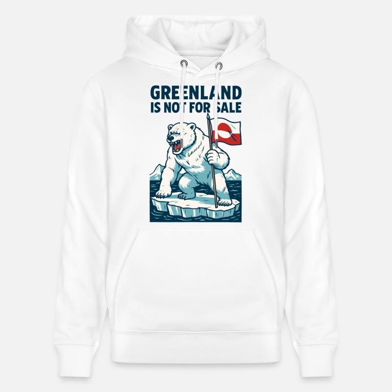 Le Groenland n’est pas à vendre - Sweat à capuche bio CRUISER Stanley/Stella Unisexe - blanc