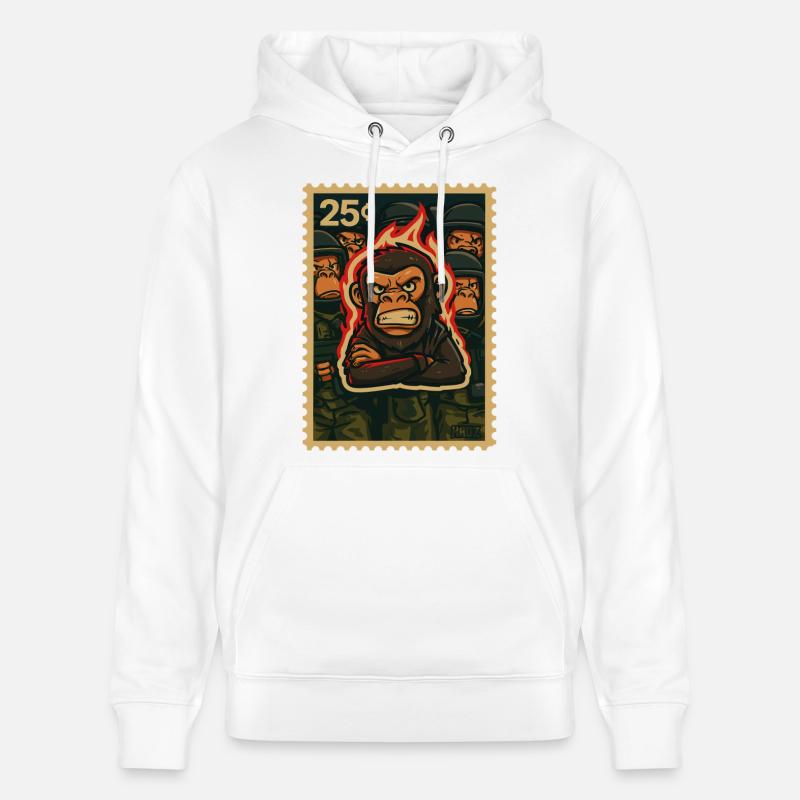 Protestation du Feu et des Singes - Sweat à capuche bio CRUISER Stanley/Stella Unisexe - blanc