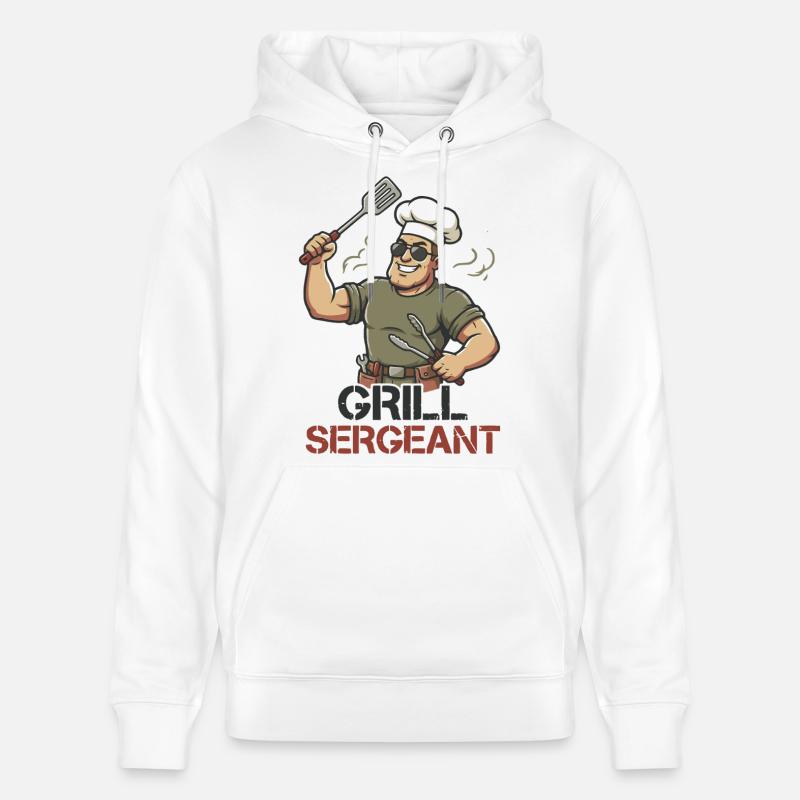 Grill Sergeant Lustiger BBQ Grillchef - Stanley/Stella Unisex Bio-Hoodie CRUISER  - Weiß